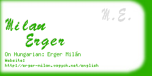 milan erger business card